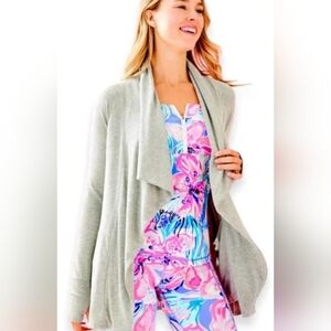 Lilly Pulitzer Elyssa Wrap Cardigan Heather Grey